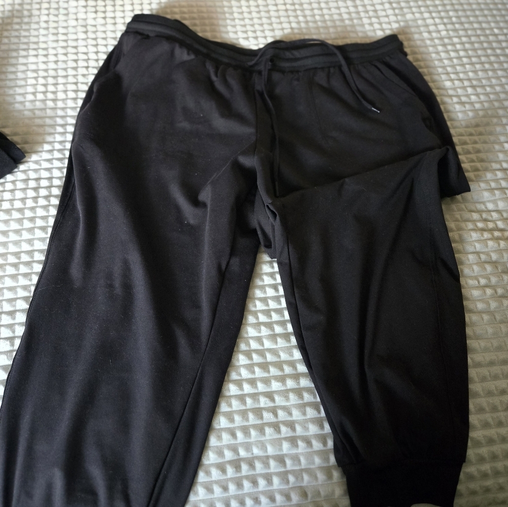 Black Satin Jogger Pants